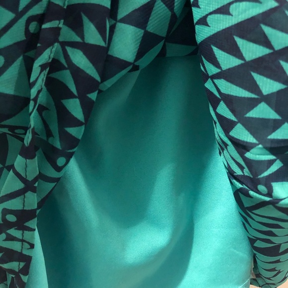 Love Reign Navy/turquoise One Shoulder Dress Small - Picture 5 of 5